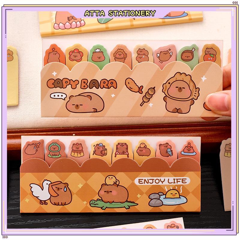 120Sheets Cartoon Capybara Sticky Notes Student Memo Pads School Office ...