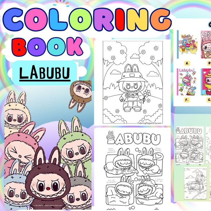 LABUBU COLORING BOOK PAD FOR KIDS & TODDLERS – BIRTHDAY GIFT, PARTY ...