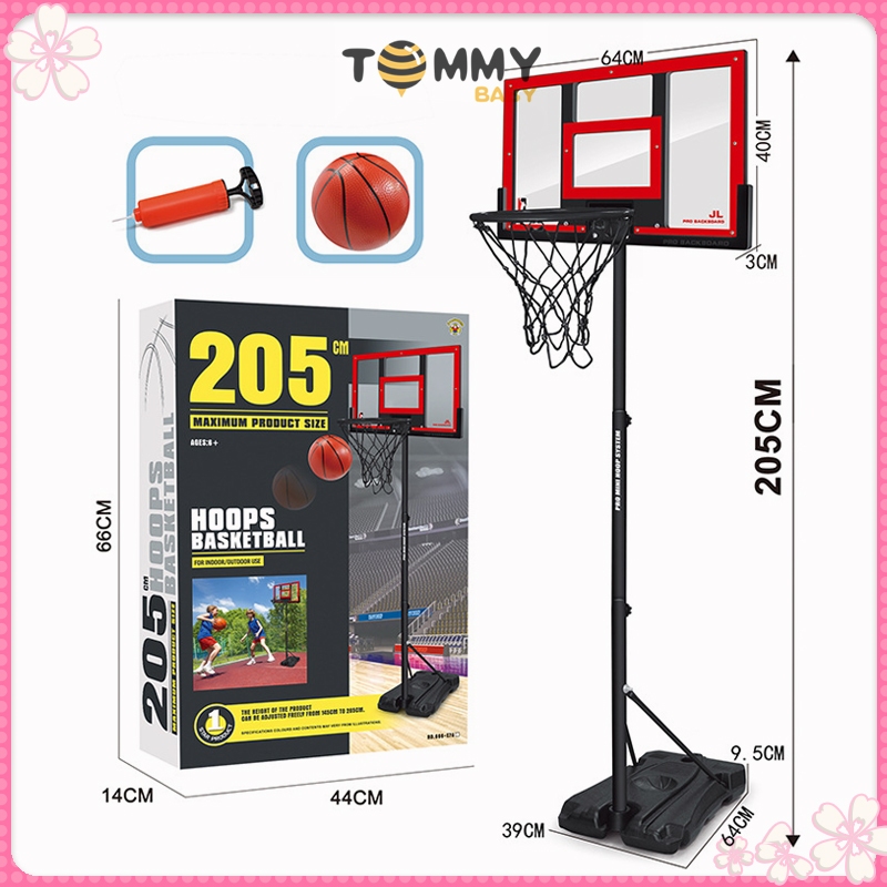 5.4/6.7ft basketball ring for kids portable adjustable height mini ...