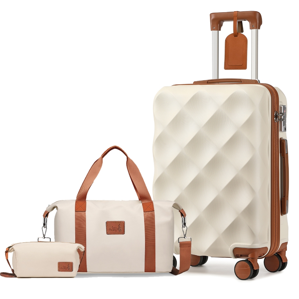 SeaChoice 20'' ABS Hand Carry Cabin Luggage Trolley 2tone Color TSA Lock  YKK Zip Free Travel Bag