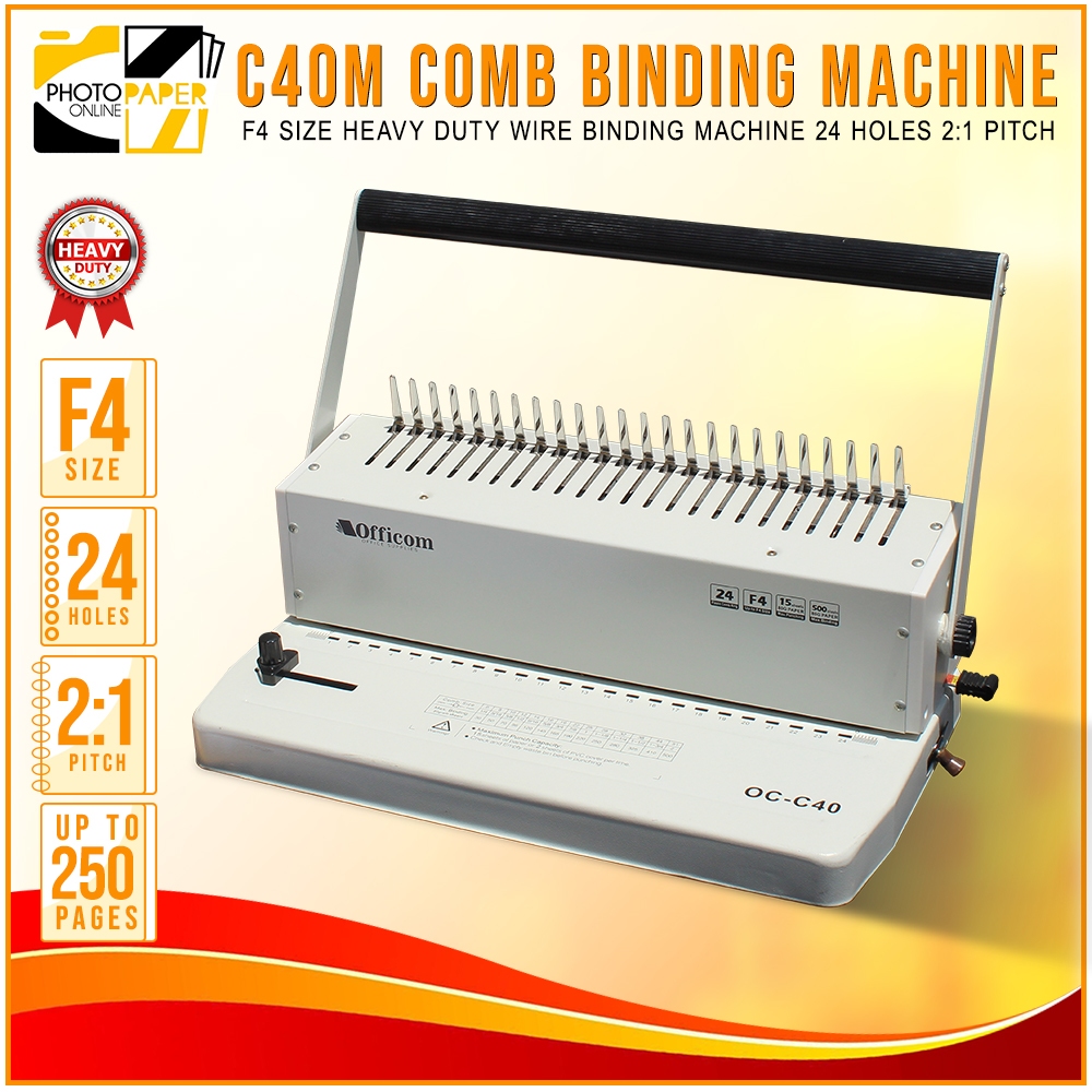 Officom F4 Comb Binding Machine C40MB | 24 Hole | Shopee Philippines