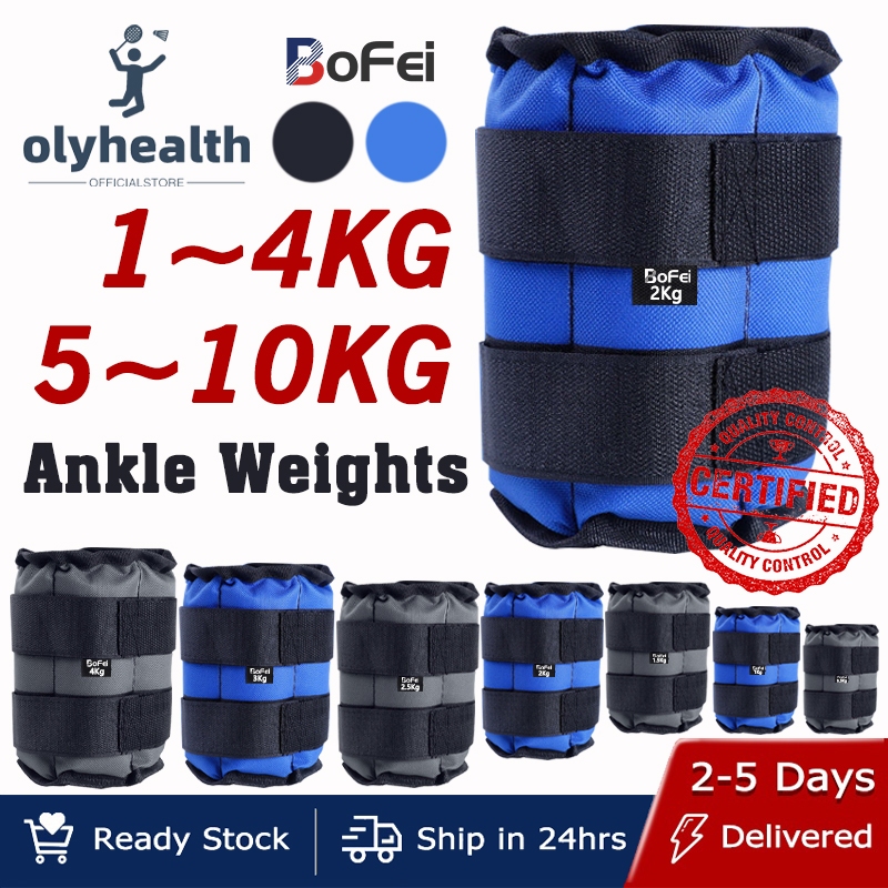 Adjustable Pair Set Leg Ankle Weights Wrist Iron Sand Bag 1-4 Kg 5-10 ...