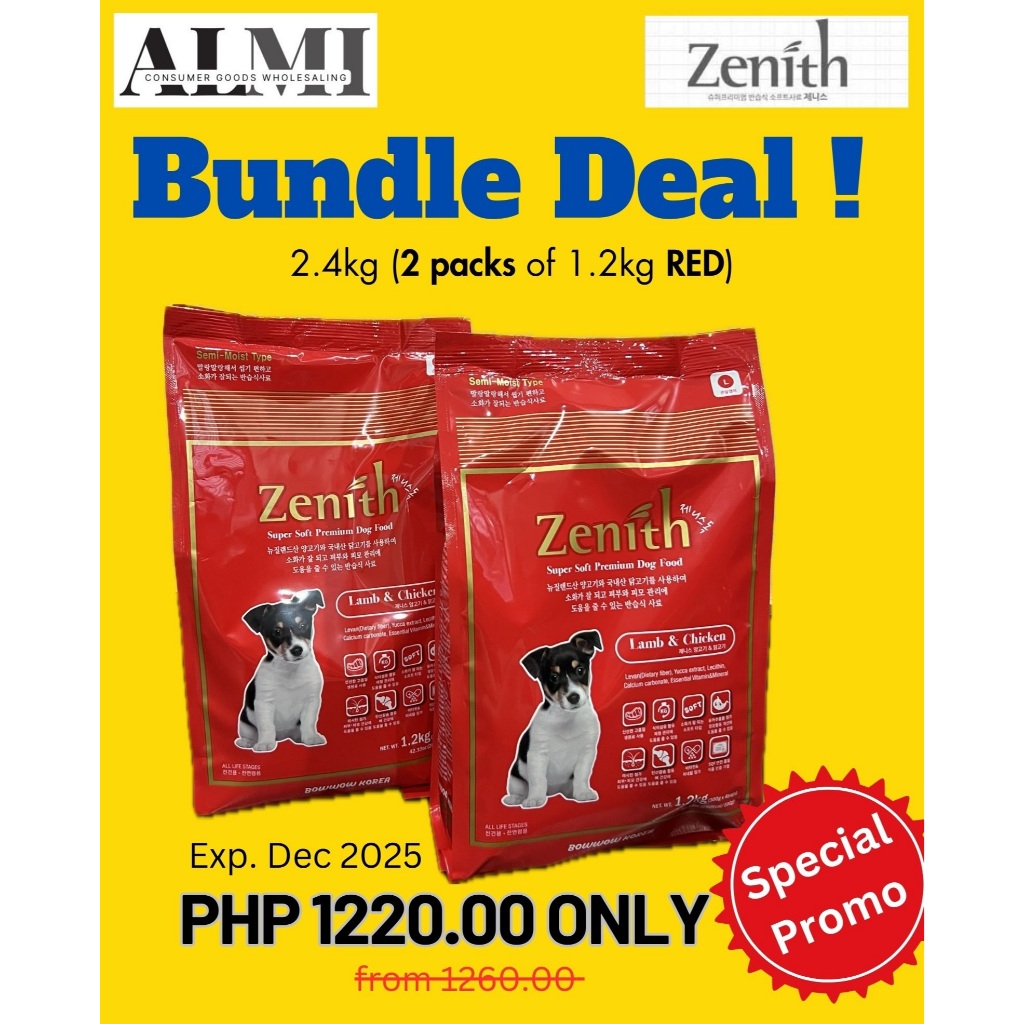 Zenith Blue or Red Premium Soft Dog food-Mini or Regular Size