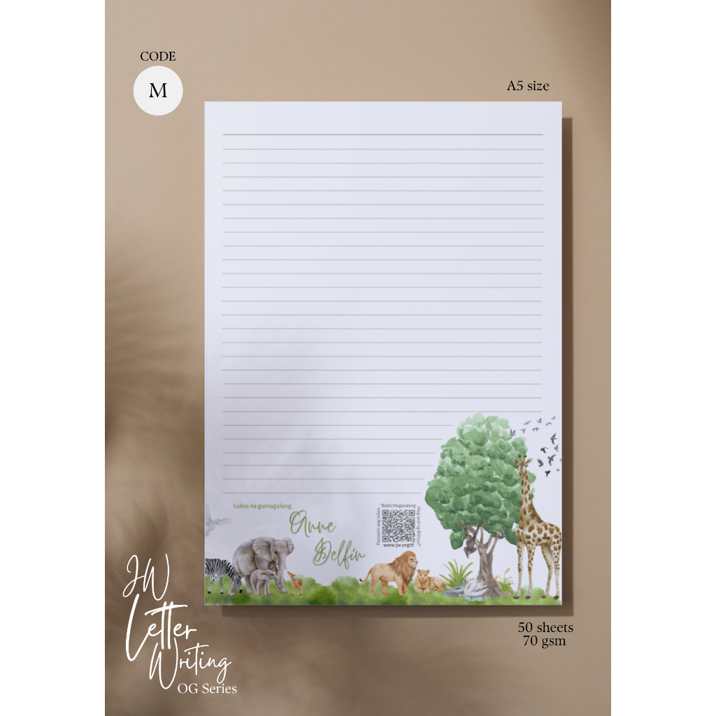 JW Letter Writing Notepads (Personalized) A5 size - Collection 1 ...