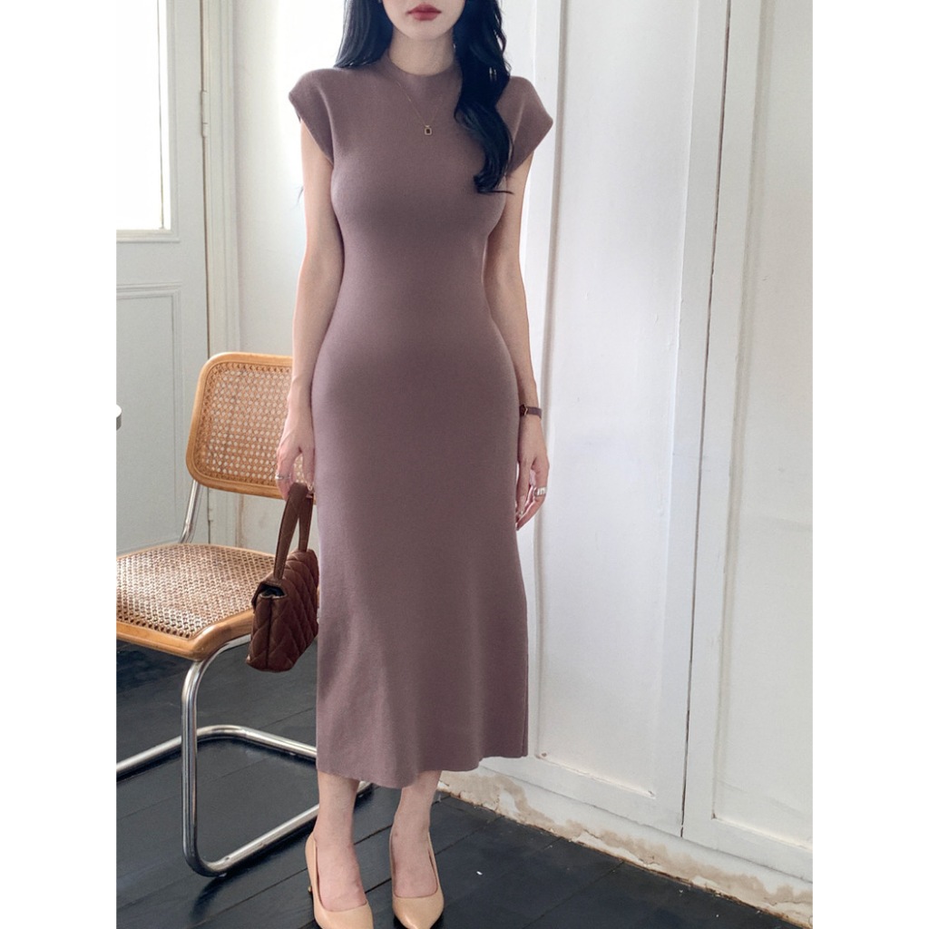 Miss M Turtle Neck Solid Elegant Knitted Dress 872 | Shopee Philippines
