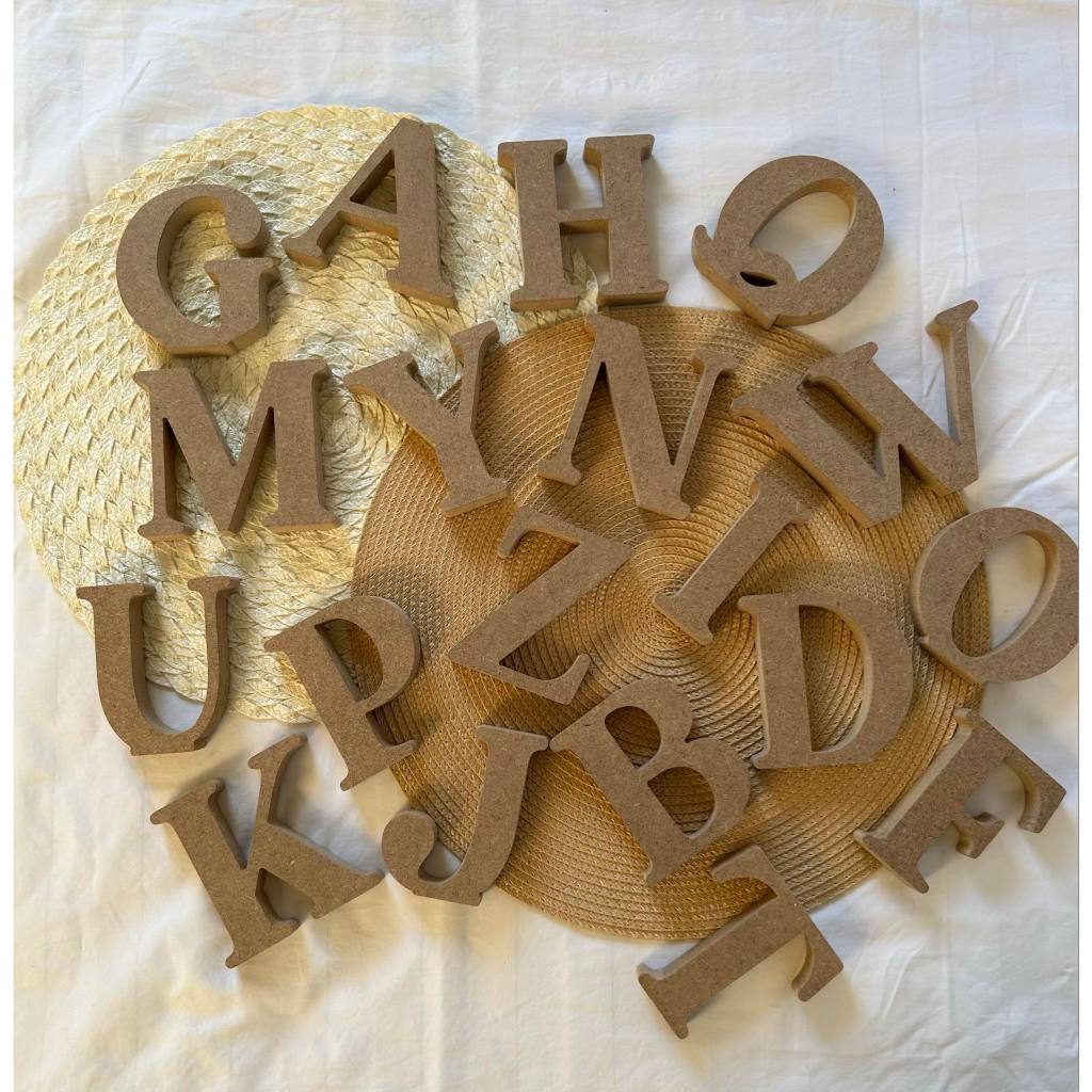 Freestanding MDF Wooden Alphabet Letters A-Z ( font Bavistage ) 5cm ...