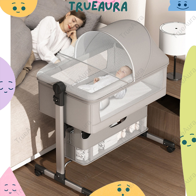 TrueAura Multifunctional Baby Crib For Newborn With Mattress Crib Set 4 ...