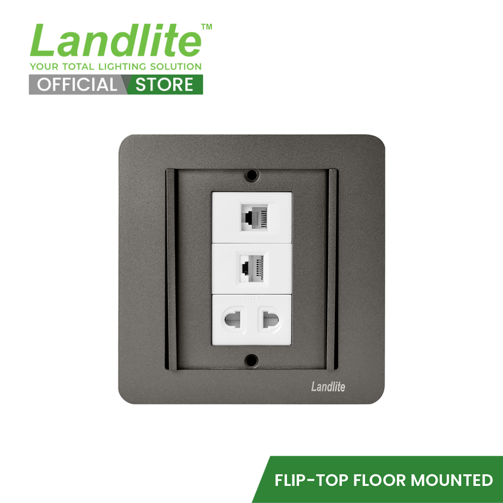 Landlite Flip-Top Floor Outlet (LWD-FOA1-3GTELPC.OR-GRY) | Shopee ...