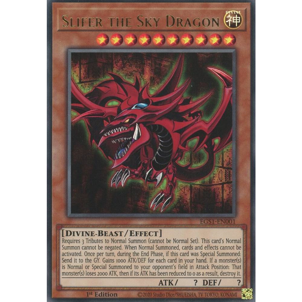 ULTRA RARE EGS SLIFER THE SKY DRAGON FOIL NOT MINT YUGIOH KONAMI GOD ...
