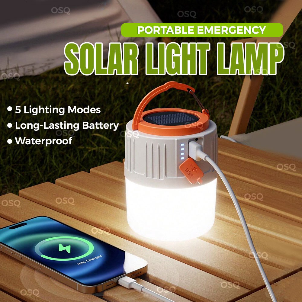 OSQ Portable Solar Rechargeable Emergency Charging Light Lamp | Shopee ...