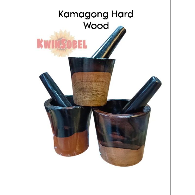 Wooden Mortar and Pestle Kamagong Molave Narra Acacia Wood | Shopee ...