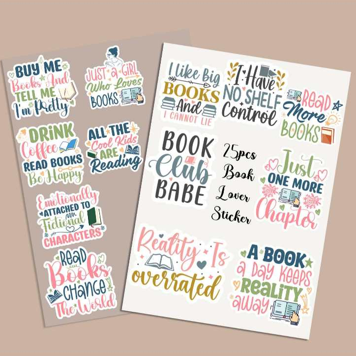 Vyveal Book Lover Sticker Set – Cute & Aesthetic Reading-Themed ...
