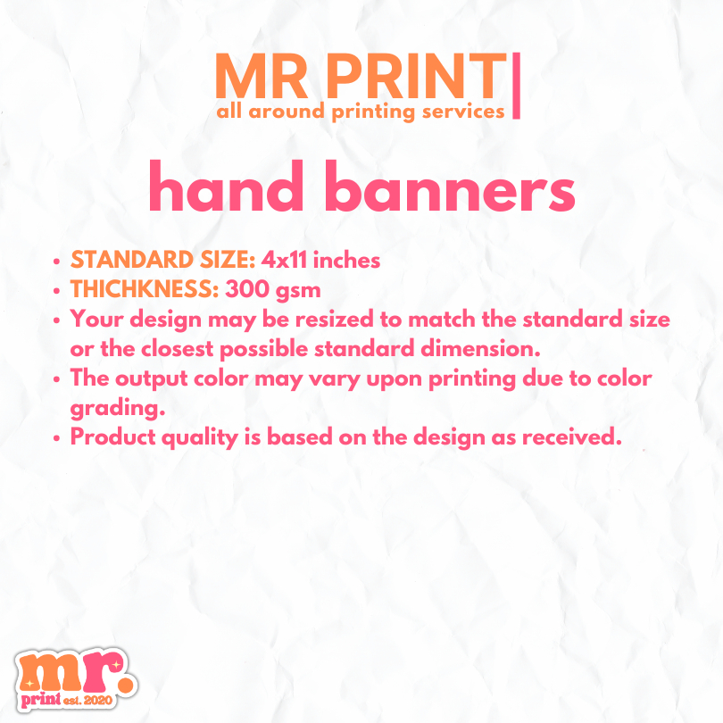CUSTOMIZED HAND BANNERS | SETS OF 10 | Shopee Philippines