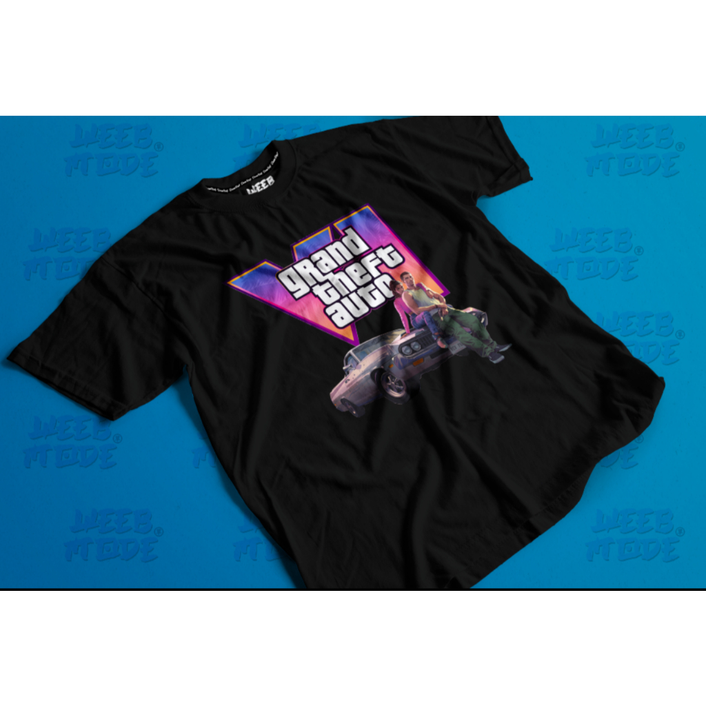 GTA 6 Grand Theft Auto Game VI Shirt Black T Shirt Weeb Mode | Shopee ...