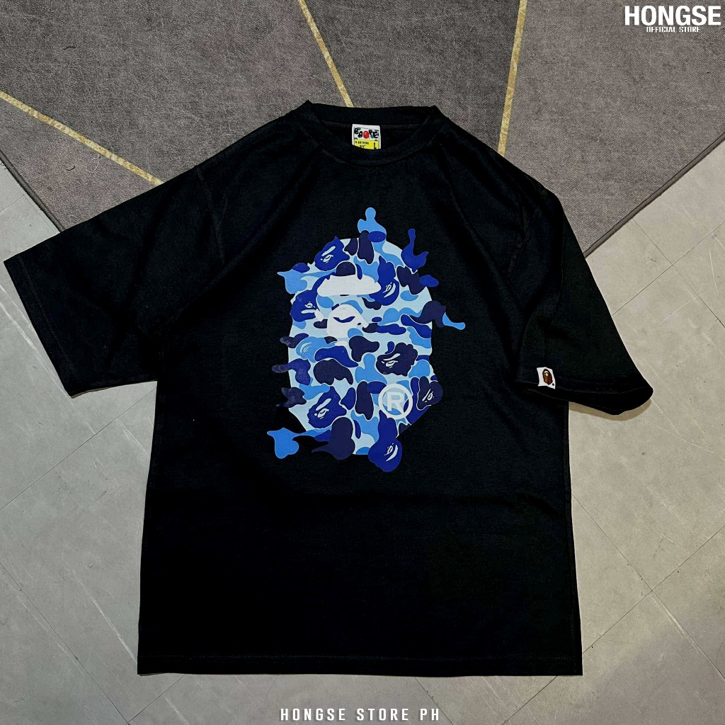 BAPE BLUE CAMOU AAPE BATING APE SHIRT NIGO GRAPHIC SHIRT OVERSIZE BOXY ...