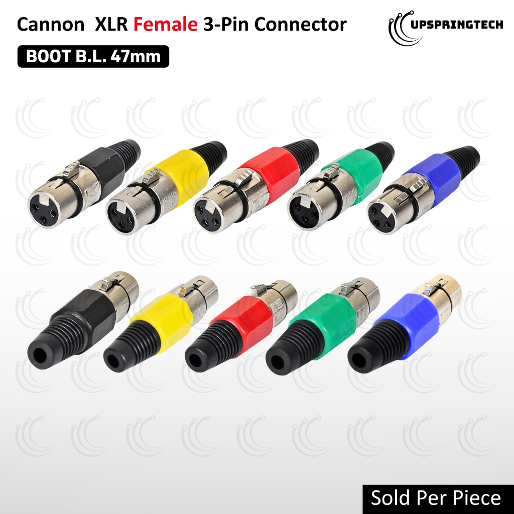Cannon Original XLR Female 3-Pin Connector with Boot - B.L 47mm ...