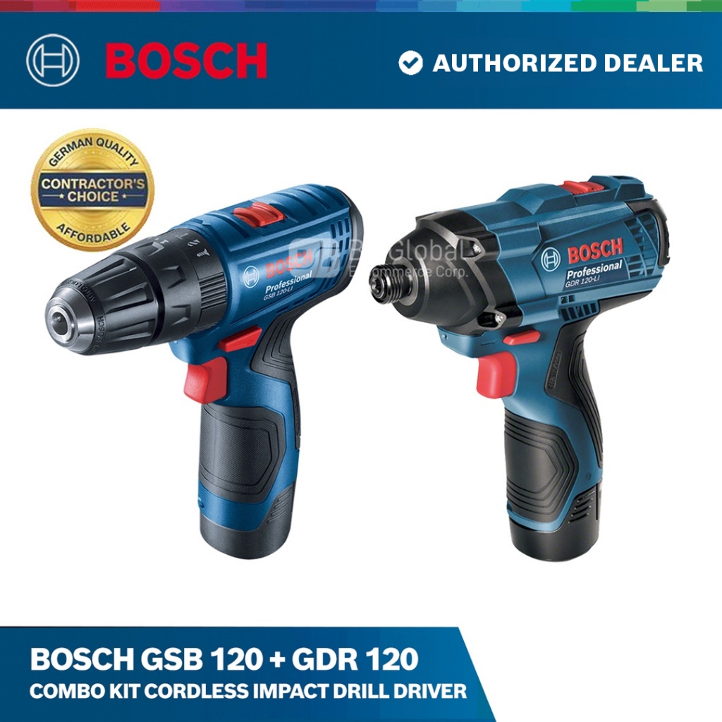 Bosch GSB 120 + GDR 120 Combo Kit Cordless Impact Drill Driver - Power ...