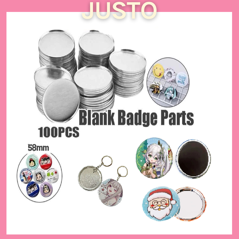 100Pcs 58mm DIY Badge Button Pins Blank Raw Material Pins Buttons ...