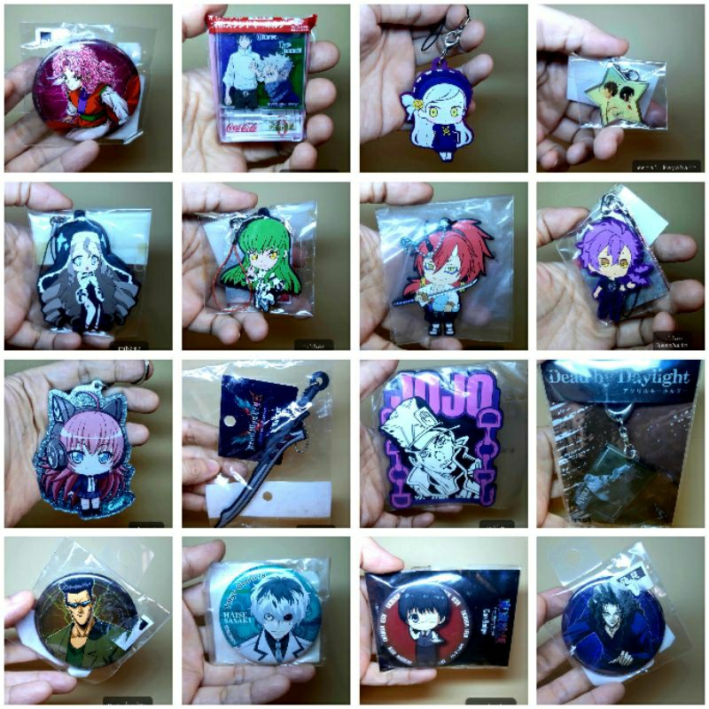 Rare Anime keychains and Badges Mix Tokyo Ghoul / Bang Dream / Code ...