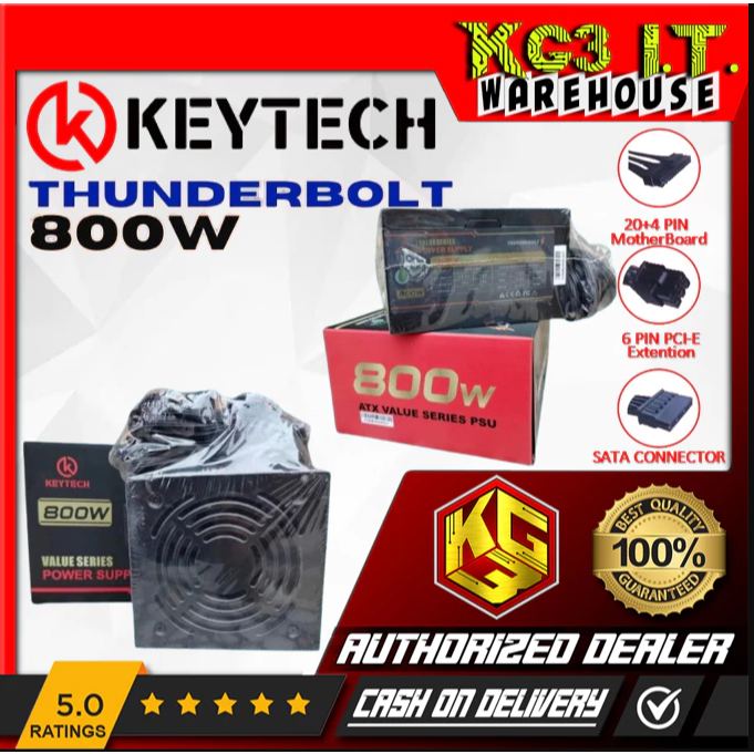 Keytech Thunderbolt 800W GENERIC POWER SUPPLY | Shopee Philippines