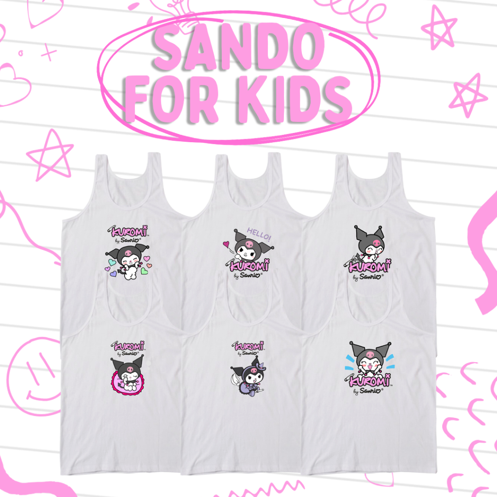 kids zone sando for kids girls KUROMI 2pcs assorted subli print design ...