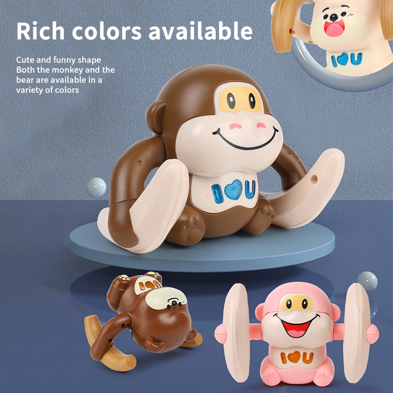 YUNLEO Rolling Monkey Wisdom Sound Light Electric Flip Monkey Male and ...