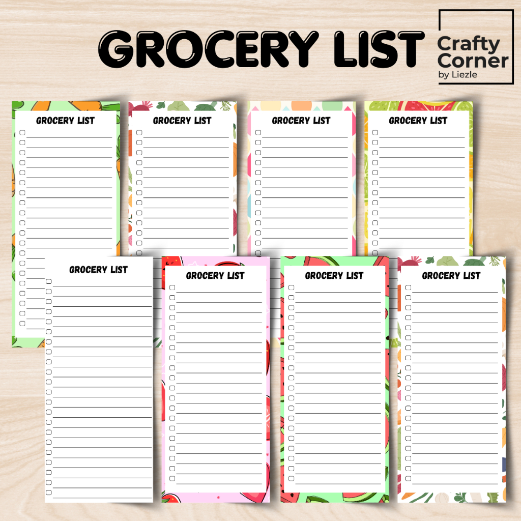 GROCERY LIST NOTEPAD (MAGNETIC NOTEPAD OR WITHOUT MAGNET) | Shopee ...