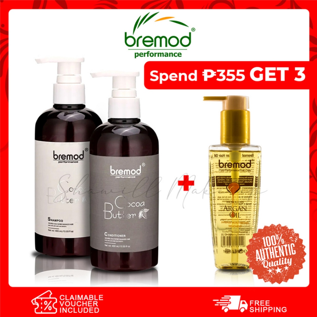 トリートメント Bremod 1 Shampoo & 1 Conditioner & Argan BREMOD Cocoa Butter Shampoo & Conditioner + Argan Oil