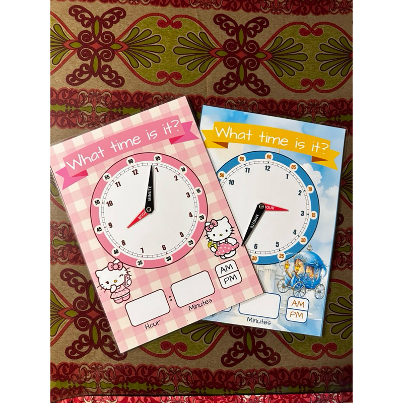 Laminated Interactive Clock Telling Time Educational Activity for Kids ...