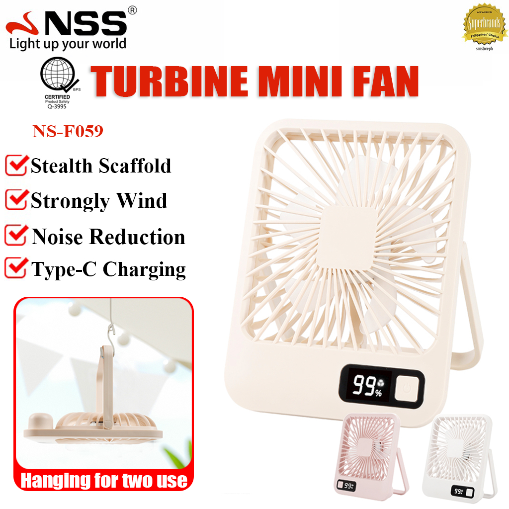 NSS Mini Turbo Fan Portable Rechargeable Deskfan Hanging Refrigeration ...