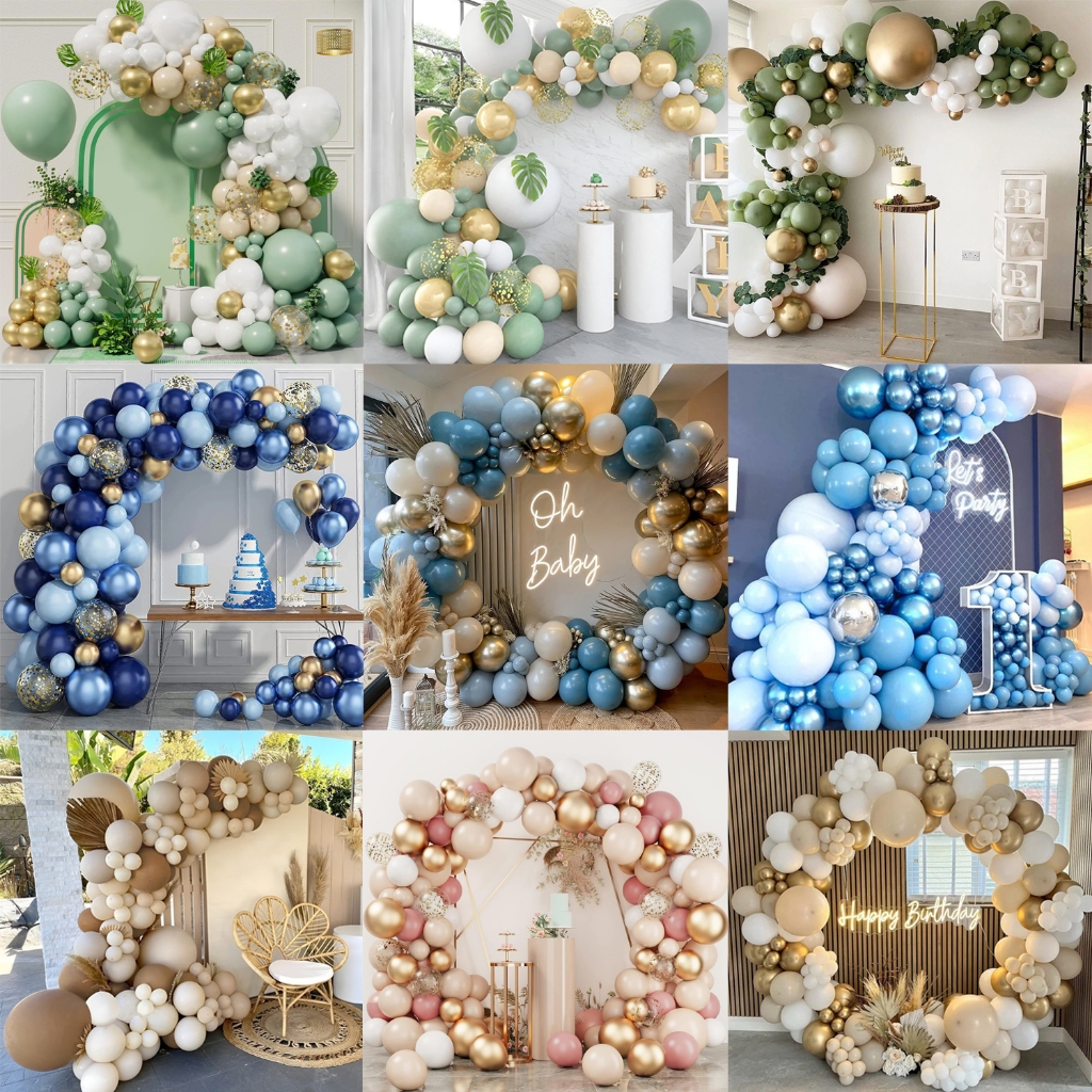 Retro Balloon Garland Arch Set Birthday Decorations Metallic Balloon ...