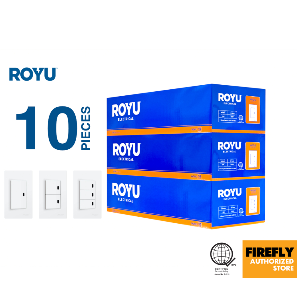 10pcs or 1 Box Royu Wide Series Switch with LED Sets | Shopee Philippines