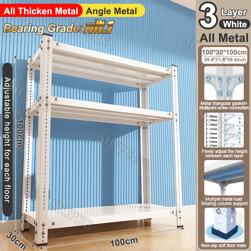 6 Layer Steel Rack Heavy Duty Metal Rack Boltless Shelf Organizer ...