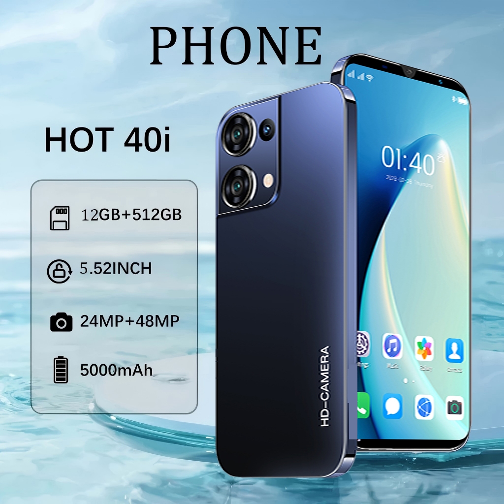 Phone HOT 40i New Cellphone Original Smartphone Gaming Phone HD Display ...