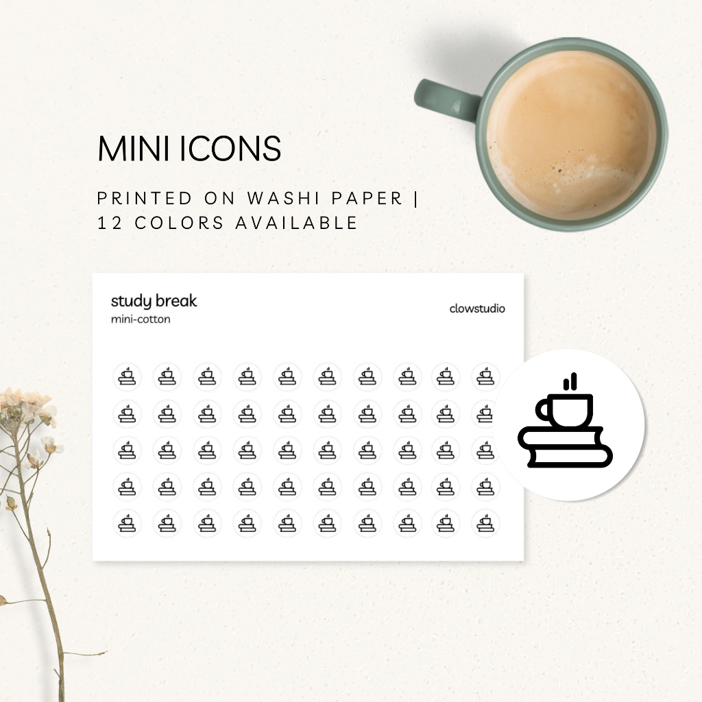STUDY BREAK - Mini Icon Stickers | Functional Journal & Planner ...