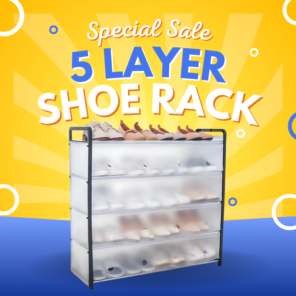 5 layer Shoe Rack with Cover Removable Layer organizer, storage, Multi ...
