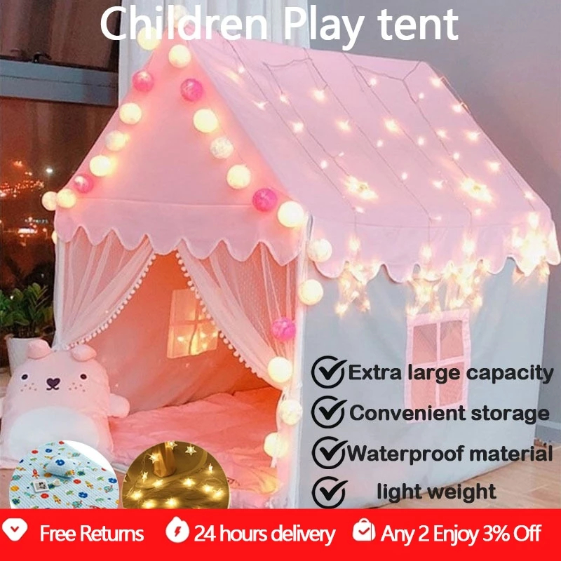 Oversize Play Tent Toys for Kids Princess Spacious Playhouse Teepee ...