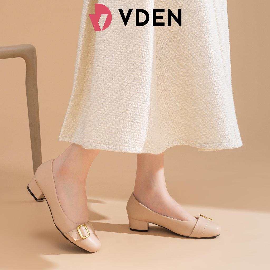 VDEN Light Weight Leather Low Heels Block Pumps For Women 1.5INCH/4CM ...