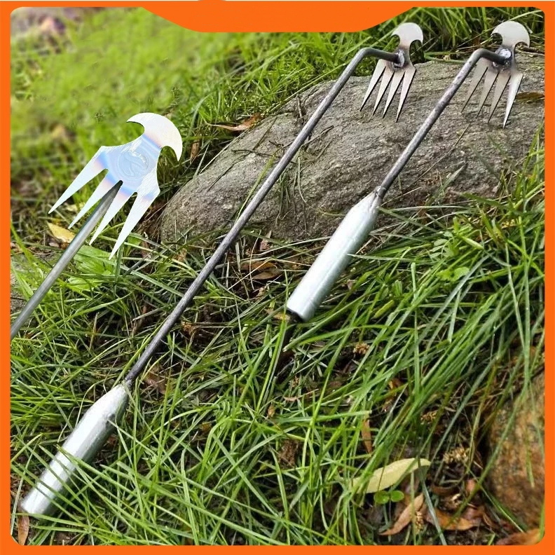 Weeding and rooting tool steel 4 tooth weeder root digger garden hoe ...