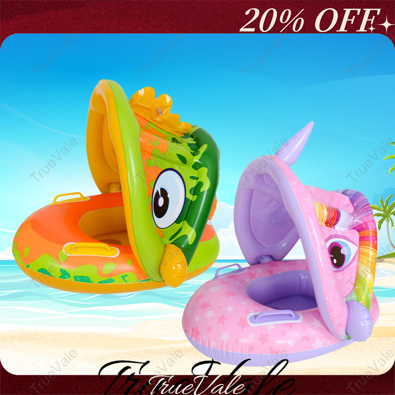 TrueVale Baby Pool Ring Floater with Sunshade Inflatable Swimming Boat ...