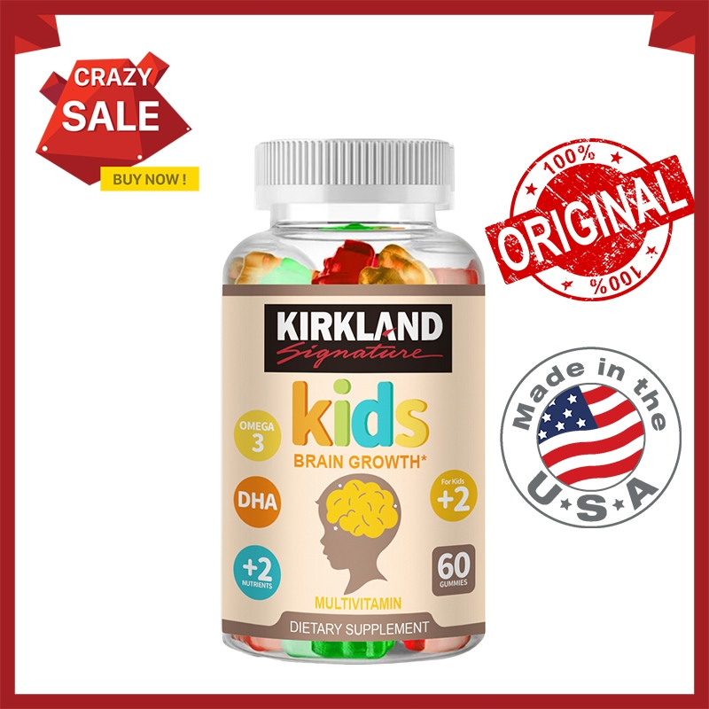 Kirkland Kids Brain Growth Gummies Natural Vitamins -Omega-3, DHA ...