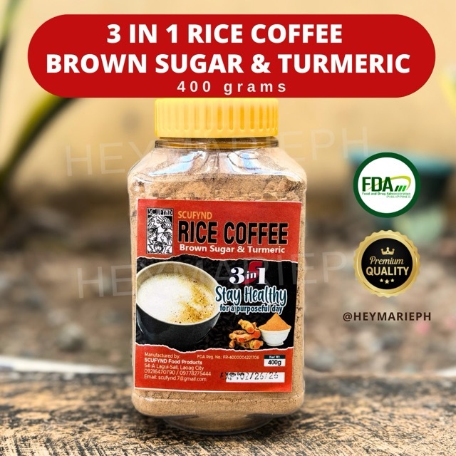 Organic Rice Coffee Brown Sugar & Turmeric 3 in 1 400 grams | Shopee ...