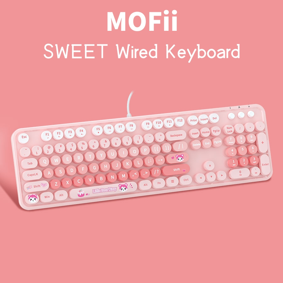 MOFII SWEET LITTLE BEAR DIARY WIRED KEYBOARD Office Keyboard For PC ...