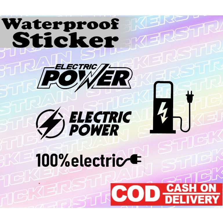 Electric Sticker Power Car Electric Bike Waterproof Decals Vinyl ...