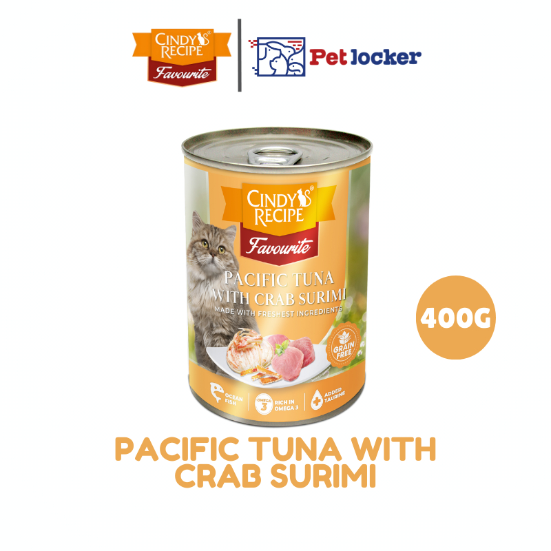 Cindy's Recipe Favourite Pacific Tuna with Crab Surimi 400g Wet Cat ...