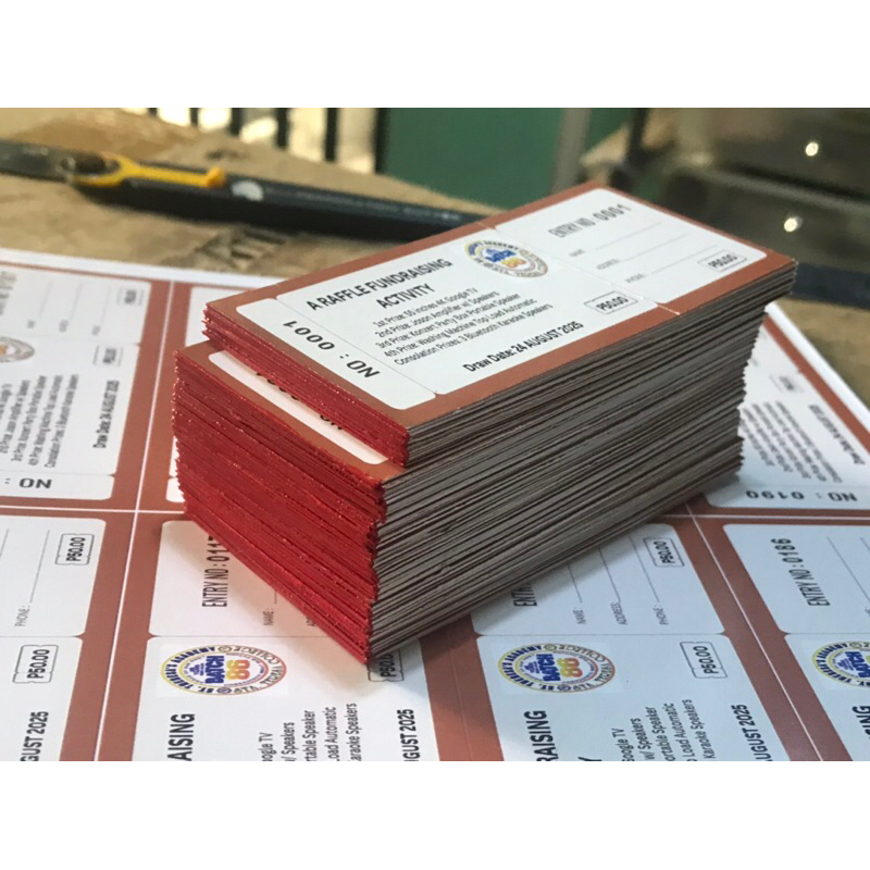 Ticket Raffle fundraising customized ticket 100 pcs | Shopee Philippines