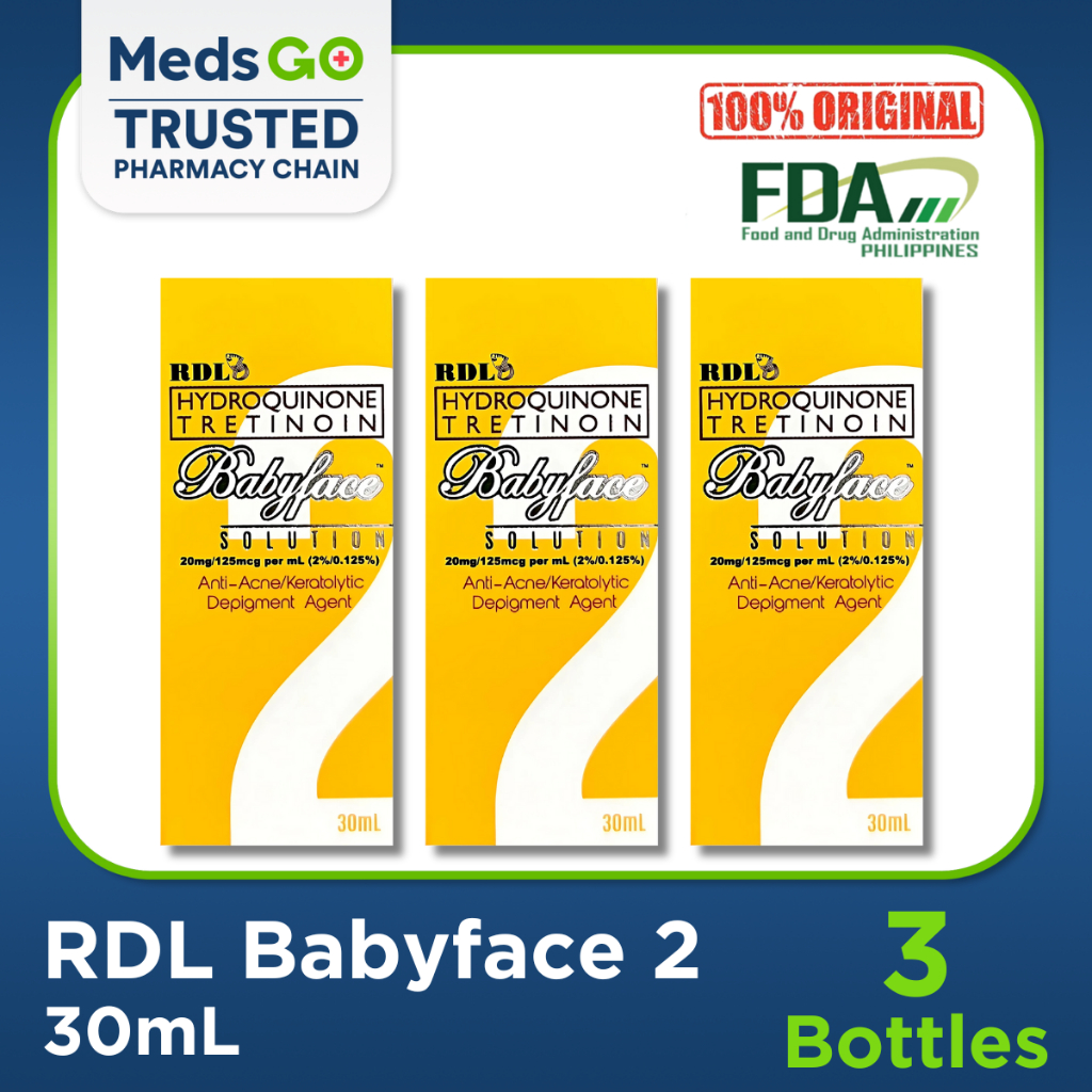 RDL Babyface Astringent Hydroquinone + Tretinoin 2 - 30mL (3 Bottles ...