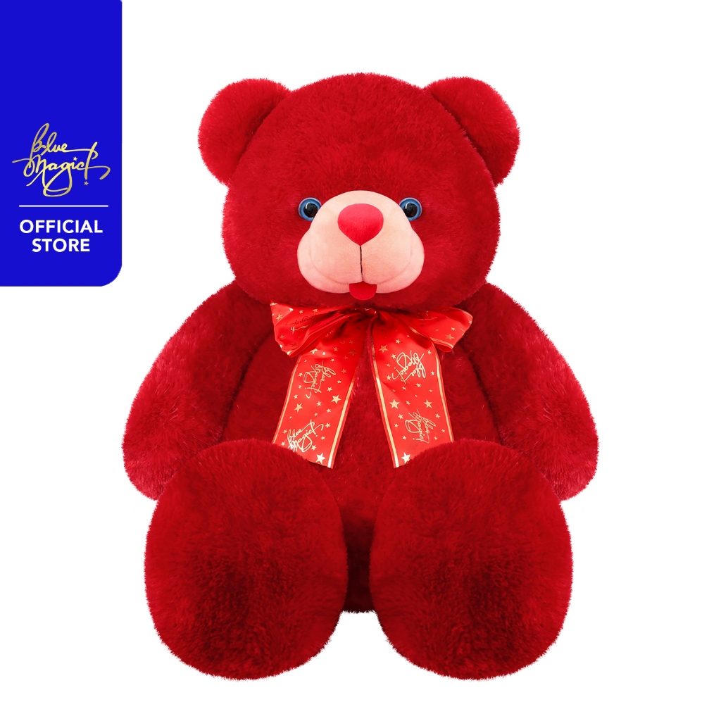Blue Magic Stringbean, Jr. XL RED Bear Stuffed Toy (With Free Blue ...