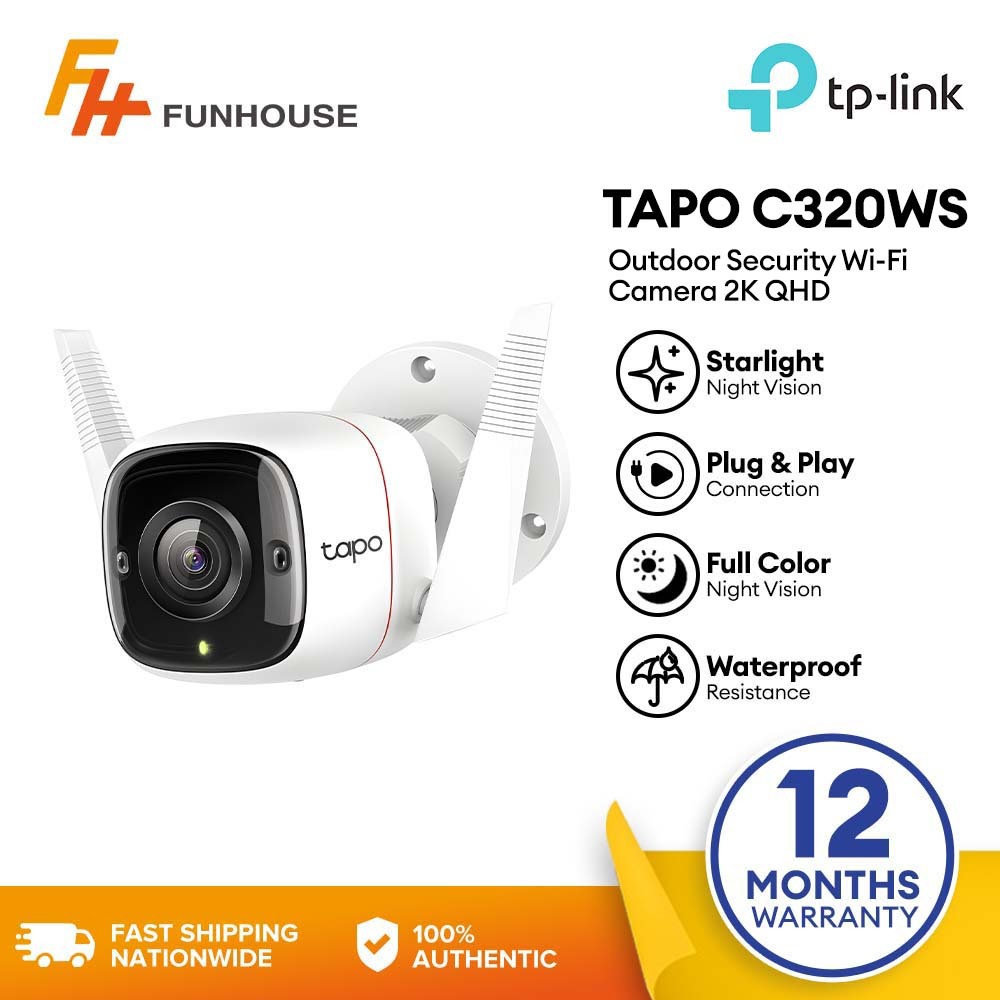 Funhouse | TP-Link Tapo C320WS Outdoor Security Wi-Fi Camera 2k QHD 4mp ...