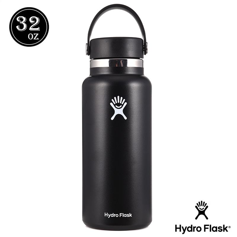 Hydro 32oz Flask Stainless Steel Wide Mouth Water Bottle With Flex Cap ...